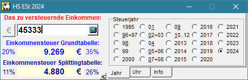 Einkommensteuertabellen