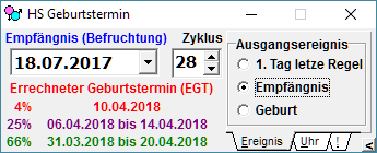 Geburtstermin Screenshot