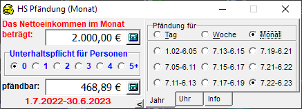Pfndungstabelle Screenshot
